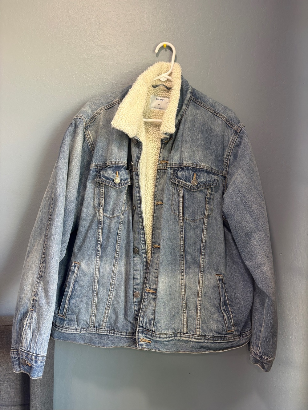 Old Navy Light Blue Denim Sherpa Jacket